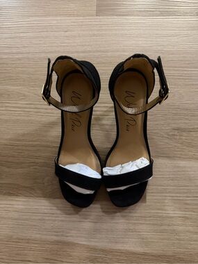Wild Pair Black Ankle-Strap Heeled Sandals